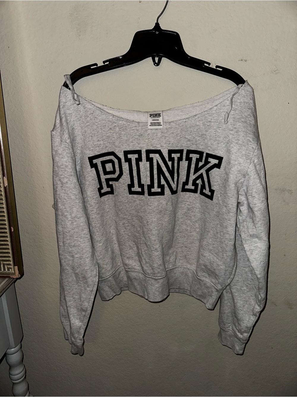 Victorias secret PINK off the shoulder cropped sweater size large BNWOT